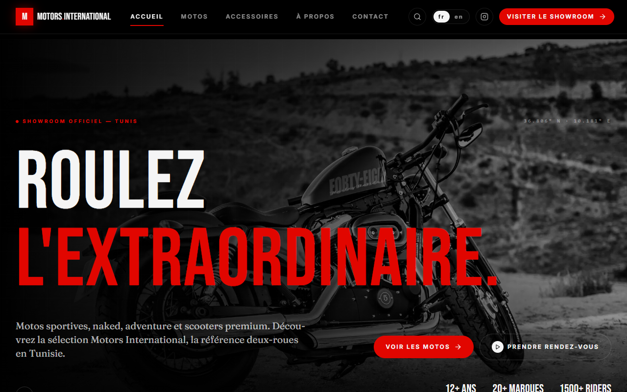 Motors International – Luxury Automotive Showroom Platform by Flow Agency Tunisia